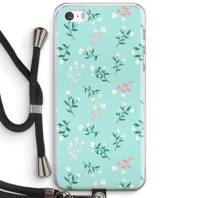 Small white flowers: iPhone 5 / 5S / SE Transparant Hoesje met koord