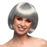 Boblijn pruik - zilver grijs - dames - verkleden - verkleedpruik - carnaval Boblijn pruik - zilver grijs - dames - verkleden - verkleedpruik - carnaval