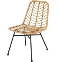 Set van 2 tuinstoelen - Imitatie natuurlijk rotan - Stalen structuur - L63,5 x H 86 x D 48 cm