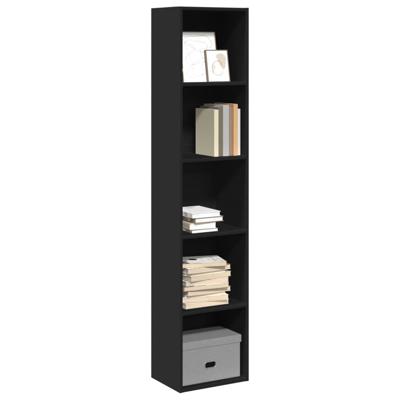 Boekenkast 40x30x189 cm bewerkt hout zwart
