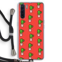 Mini cactus: Oppo A91 Transparant Hoesje met koord