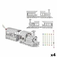 Vaardigheidsspel met Papier Trein (4 Stuks)