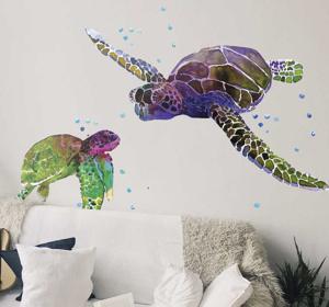 Kleurrijke abstracte schildpadden dierlijke zelfklevende sticker