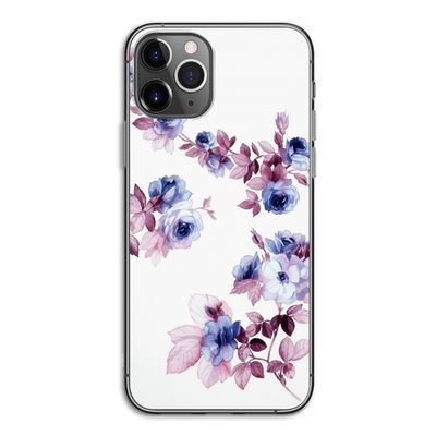 Waterverf bloemen: iPhone 11 Pro Transparant Hoesje