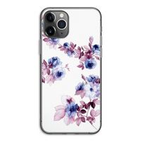 Waterverf bloemen: iPhone 11 Pro Transparant Hoesje