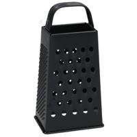 Gerimport Keuken rasp / kaasrasp - 23 cm - 4-zijdig - zwart - RVS - handrasp