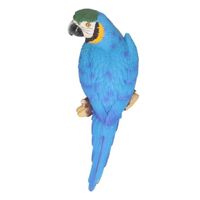 Polystone tuinbeeld blauwe Ara papegaaien vogels 30 cm