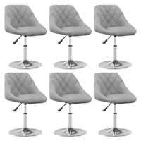 Eetkamerstoelen draaibaar 6 st fluweel lichtgrijs Eetkamerstoelen draaibaar 6 st fluweel lichtgrijs