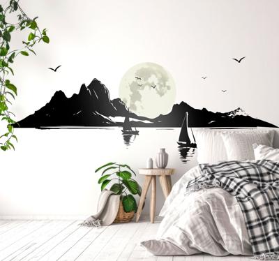 Maanlicht landschap muursticker