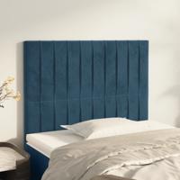 Hoofdborden 2 st 80x5x78/88 cm fluweel donkerblauw