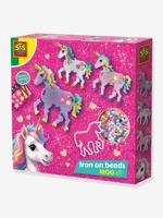 Eenhoorn strijkkralenset, SES Creative glitterstickers meerkleurig