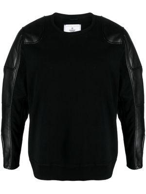 Junya Watanabe MAN sweat en coton à empiècements - Noir