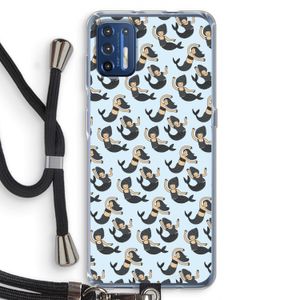 Zeemeermin: Motorola Moto G9 Plus Transparant Hoesje met koord