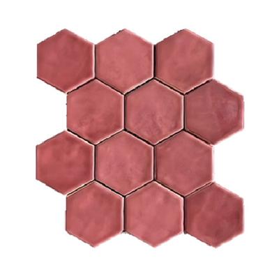 Terre d&apos;Azur Hexagonale Mosaic Royal Fuchsia 28x30 cm
