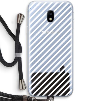 Strepen zwart-wit: Samsung Galaxy J3 (2017) Transparant Hoesje met koord