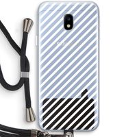Strepen zwart-wit: Samsung Galaxy J3 (2017) Transparant Hoesje met koord