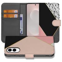 Samsung Galaxy S25 Edge | Book Case | Zwart Roze Vormen