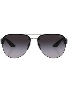 Prada Linea Rossa lunettes de soleil à monture pilote - Argent