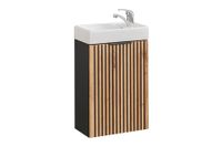 Comad Xilo Black Wotan FSC toiletmeubel 40cm met witte fontein zwart/eiken