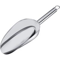 Keukenhulp voedsel doseer schep - rvs - 100 ml - 23 x 7 cm - opstaande rand