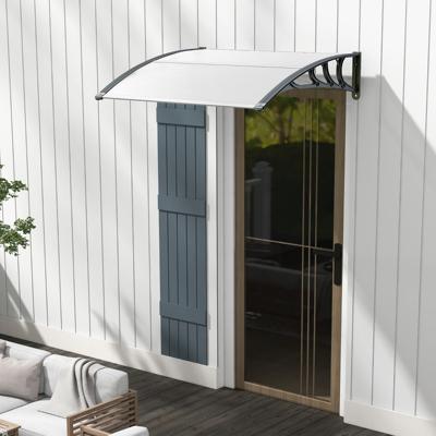 122 x 99 cm Luifel voor Terrasdeur Buitenzonwering voor Voordeur Bescherming Tegen Zon Regen Sneeuw en Wind Polycarbonaatplaat