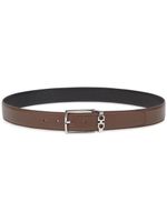 Ferragamo Gancini-plaque leather belt - Marron