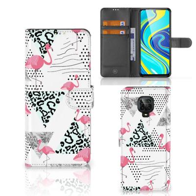 Xiaomi Redmi Note 9 Pro | Note 9S | Telefoonhoesje | Met pasjeshouder | Flamingo Triangle