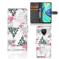 Xiaomi Redmi Note 9 Pro | Note 9S | Telefoonhoesje | Met pasjeshouder | Flamingo Triangle