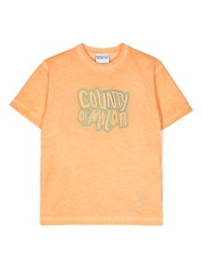 Marcelo Burlon County Of Milan Kids t-shirt en coton à slogan imprimé - Orange