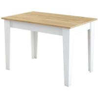 Keukentafel met opbergruimte - KIEVA - Melamine - Wit/Eiken - Rechthoekig - Zitplaatsen 4/6 - 110 x 75 x 72 cm