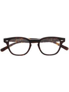 Eyevan7285 lunettes de vue carrées à effet écailles de tortue - Marron