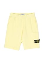 Stone Island Junior short de sport à patch logo - Jaune