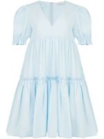 Nina Ricci robe en popeline à volants superposés - Bleu