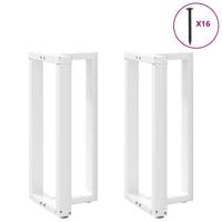 Bartafelpoten 2 st T-vormig 40x35x(90-91) cm staal wit