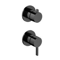 Hotbath Ace - Afbouwdeel - 2-Weg Omstel - Gepolijst Zwart Pvd - V02