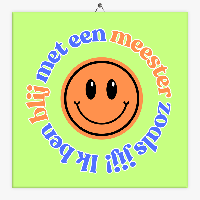Tekst tegeltje meester blij