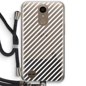 Strepen zwart-wit: LG K10 (2017) Transparant Hoesje met koord
