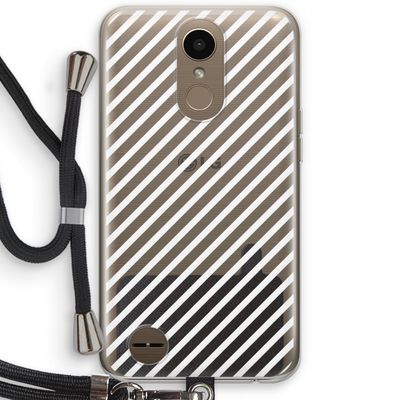 Strepen zwart-wit: LG K10 (2017) Transparant Hoesje met koord