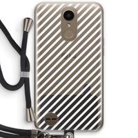 Strepen zwart-wit: LG K10 (2017) Transparant Hoesje met koord