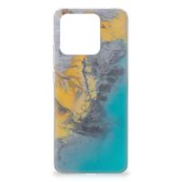Xiaomi Redmi 10C | TPU | Siliconen hoesje | Marble Blue Gold