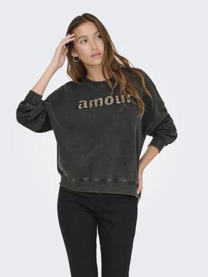 Only Onllinda Life L/s O-neck Print Cs Swt Sweater Black Amour (leo)