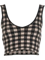 Altuzarra haut Argia crop à carreaux vichy - Marron