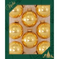 Krebs Kerstballen - 24x - topaas goud - glas - 7 cm - luxe glazen kerstversiering