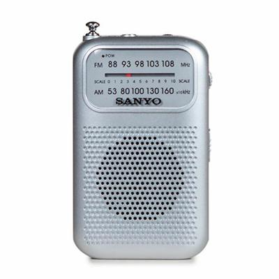 Transitorradio Sanyo AM/FM Zilverkleurig