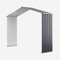 Uitbreidingsbox Gereedschapsschuur van Metaal 277 x 64 x 202 cm Afsluitbaar Tuinhuis met 4 Ventilatiesleuven en Schuifdeur Tuinschuur
