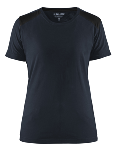 Blåkläder Dames T-Shirt 34791042 | Donker marineblauw/Zwart | Maat S - 7330509696552