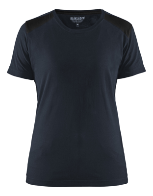 Blåkläder Dames T-Shirt 34791042 | Donker marineblauw/Zwart | Maat M - 7330509696545