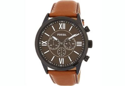 Horlogeband Fossil BQ2041 Leder Bruin 26mm