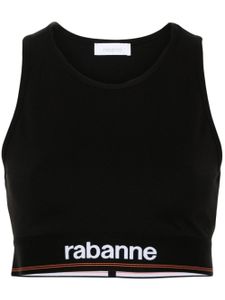 Rabanne brassière de sport à bande logo - Noir