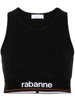 Rabanne brassière de sport à bande logo - Noir - thumbnail